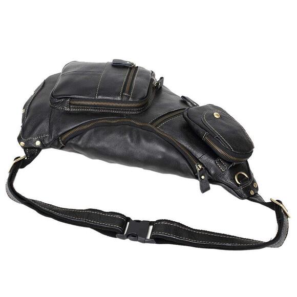 4884 Vinatge Leather Sling Bag Crossbody Backpack Travel Outdoor Hiking main image 6